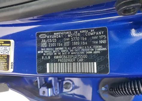 2023 Hyundai Venue Sel из США, поврежденный, VIN KMHRC8A35PU275500